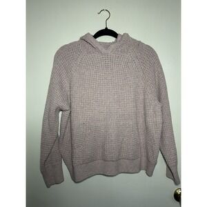 Republic Woman's Waffle Knit Hoodie Cropped Dusty Mauve Sporty Active Wear  XL
